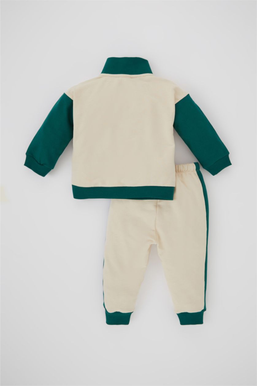 BABY BOY Beige 2 piece Regular Fit High Neck Printed Set