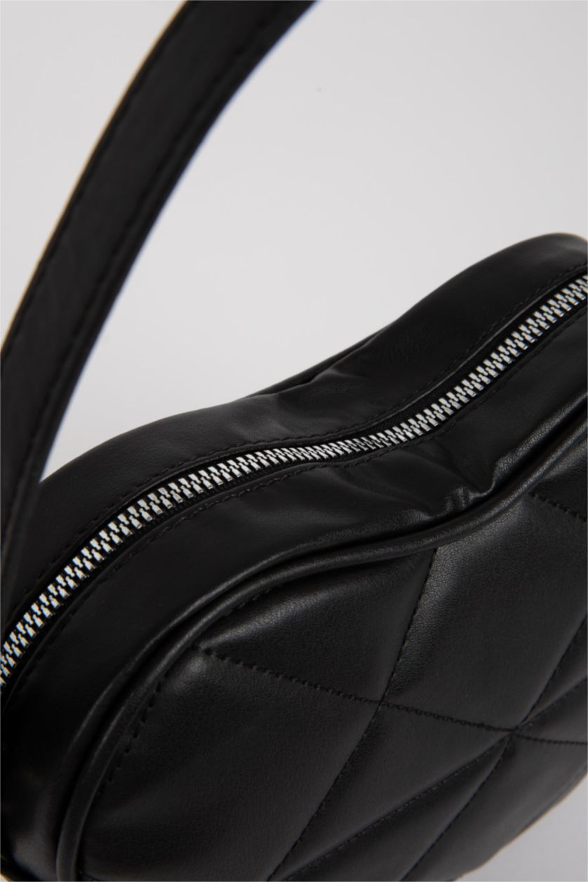 WOMAN Black Faux Leather Hand Bag
