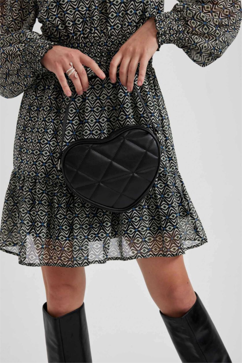 WOMAN Black Faux Leather Hand Bag