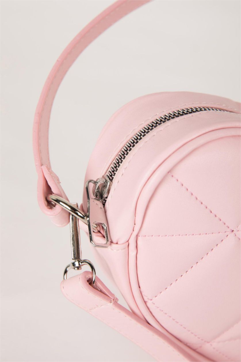 FEMME Rose Sac à Main en Simili Cuir avec Motif Coeur pour Femme