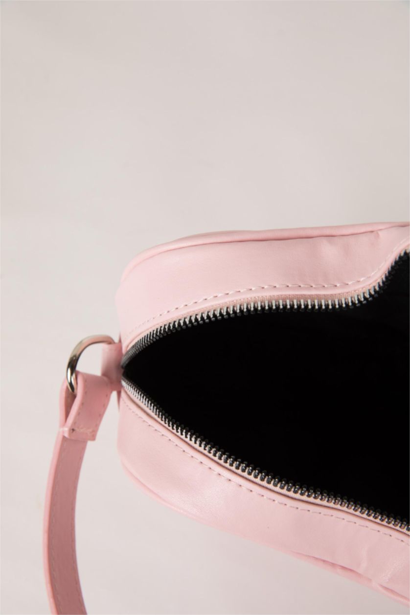 FEMME Rose Sac à Main en Simili Cuir avec Motif Coeur pour Femme