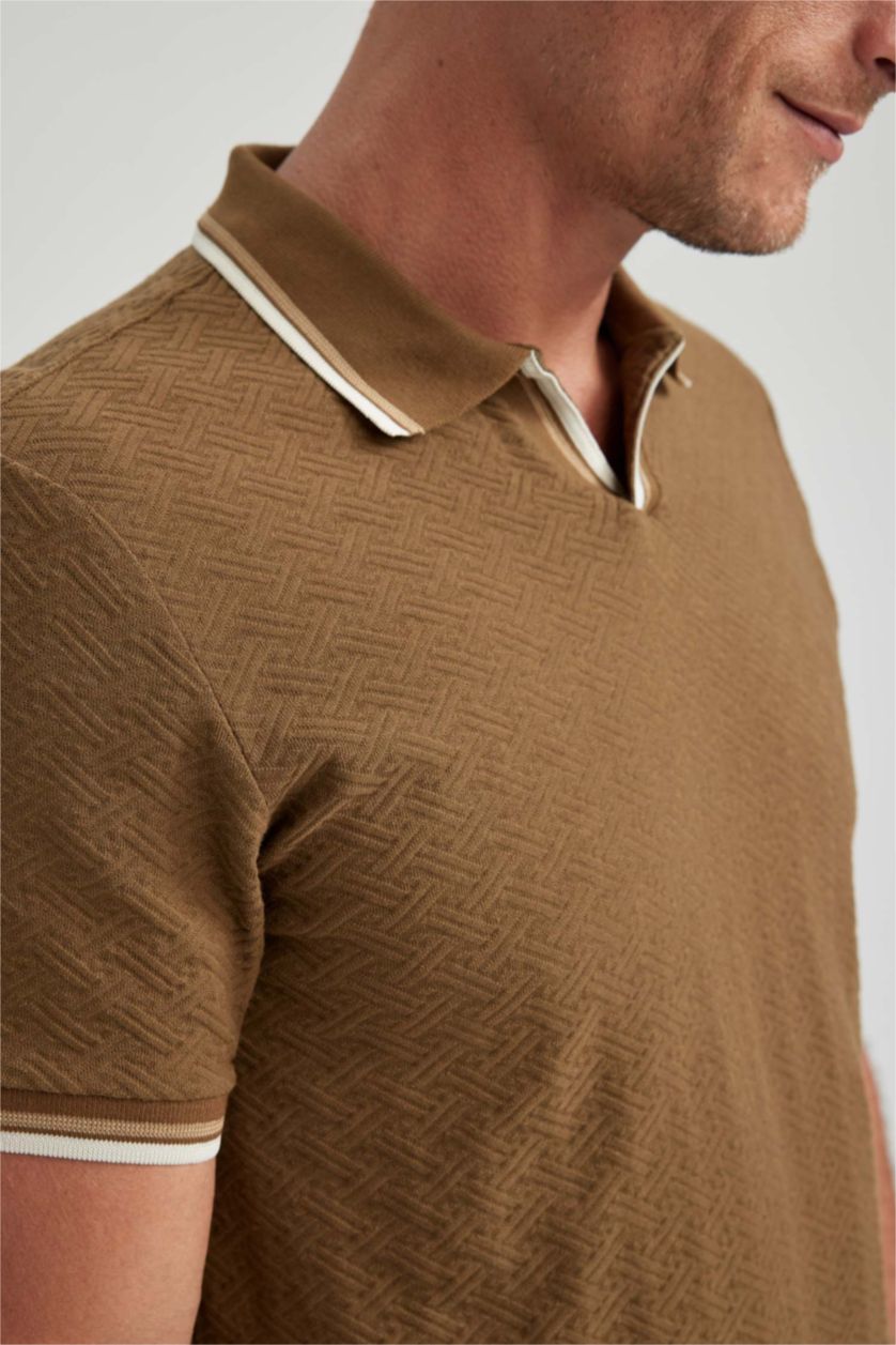 HOMME Marron T-Shirt Polo Coupe Moderne