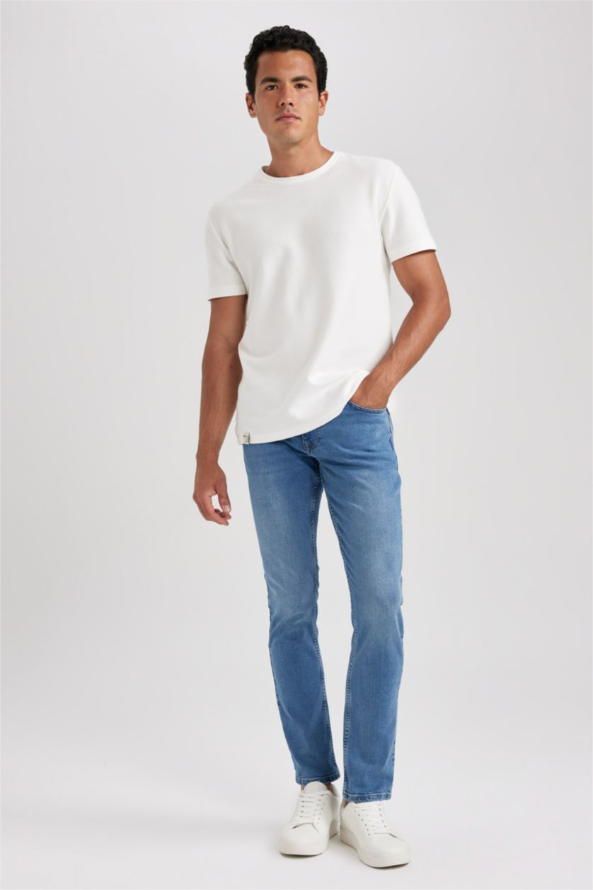 HOMME Bleu Pantalon Jean Pedro Coupe Slim
