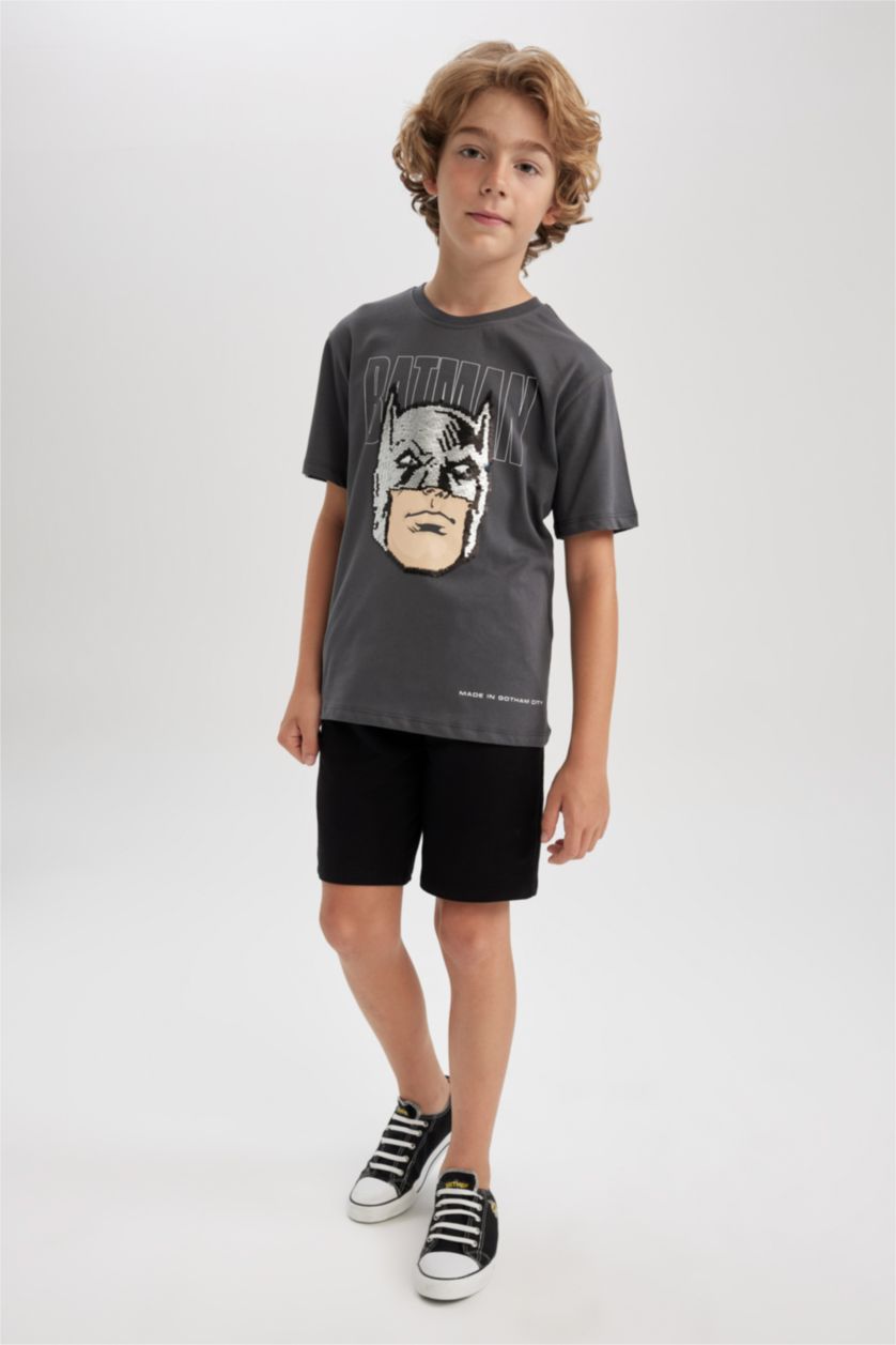 أولاد أنثرا تي شيرت جيرسي اولادي بقصة عادية بياقة مستديرة من باتمان