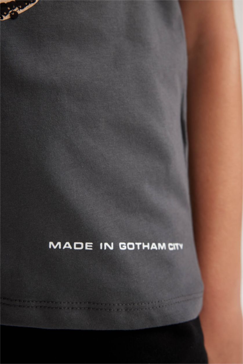 أولاد أنثرا تي شيرت جيرسي اولادي بقصة عادية بياقة مستديرة من باتمان