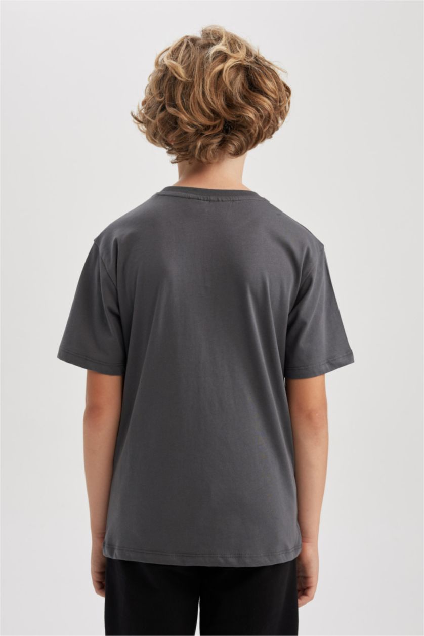 أولاد أنثرا تي شيرت جيرسي اولادي بقصة عادية بياقة مستديرة من باتمان