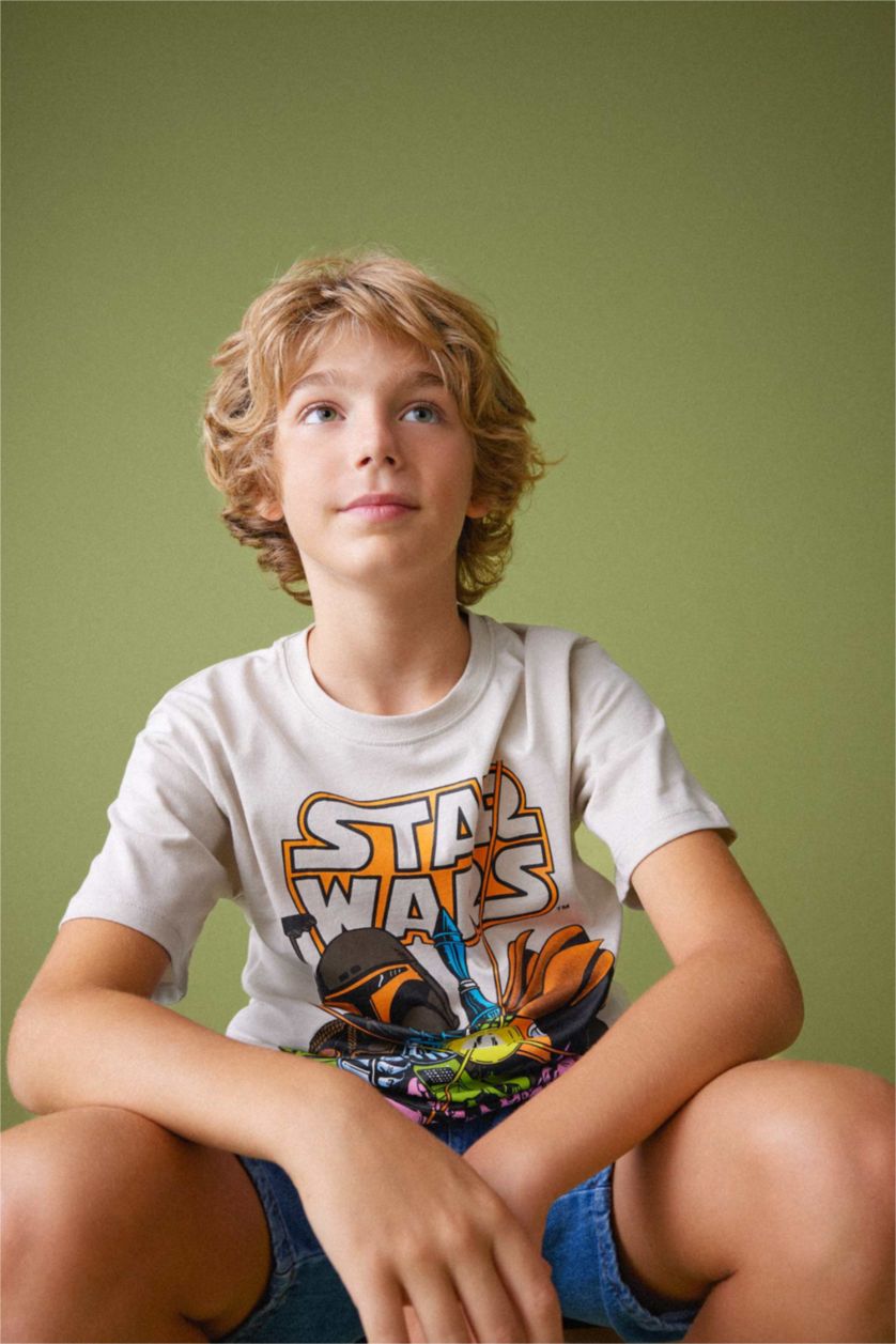 GARÇONS Beige T-Shirt Coupe Régulière Star Wars À Manches Courtes