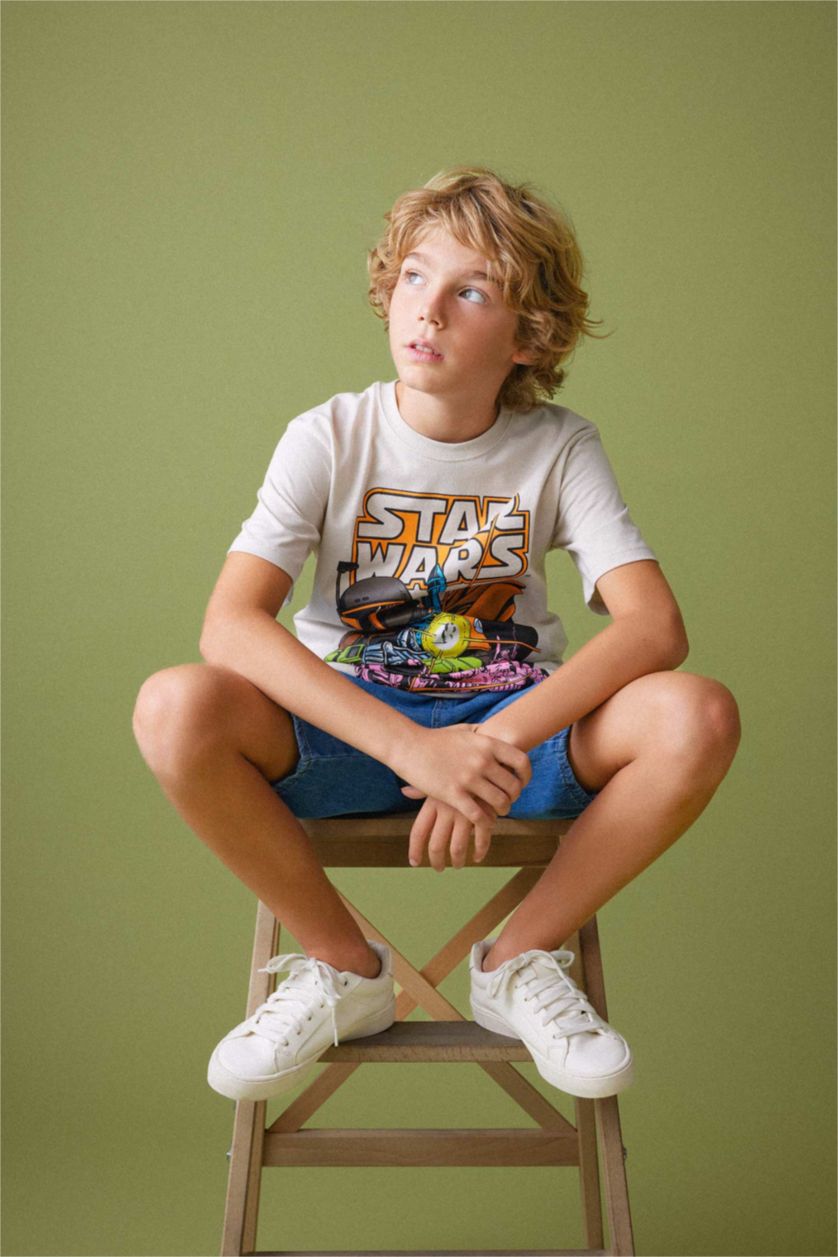 GARÇONS Beige T-Shirt Coupe Régulière Star Wars À Manches Courtes