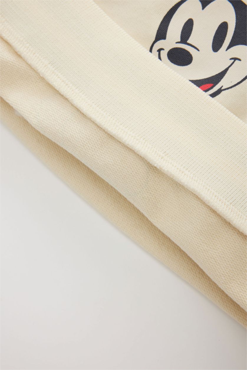 BÉBÉ GARÇON Beige Clair Sweatshirt Col Montant avec Motif Mickey et Minnie de Disney Pour Bébé Garçon