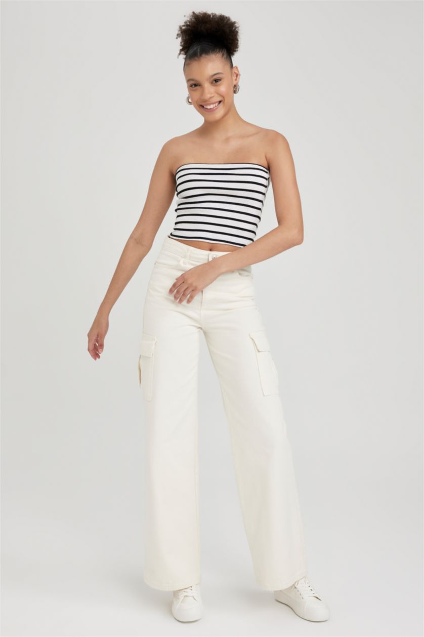 Женская Кремовый Майка в полоску, Coool