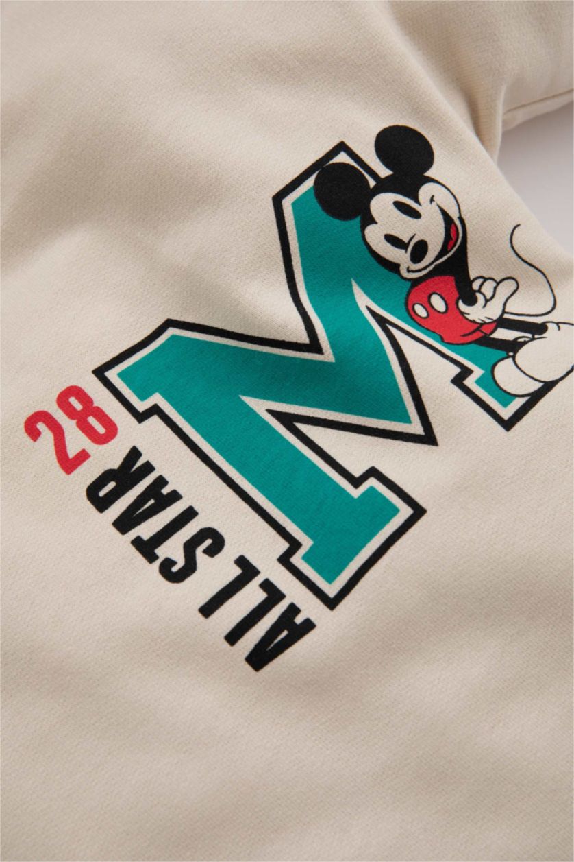 BÉBÉ GARÇON Beige Sweat- Shirt Coupe Régulière Col Rond Imprimé Mickey & Minnie