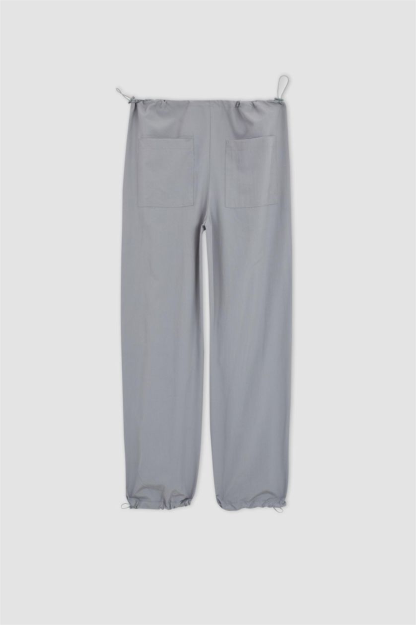Kadın Açık Gri Paraşüt Pantolon