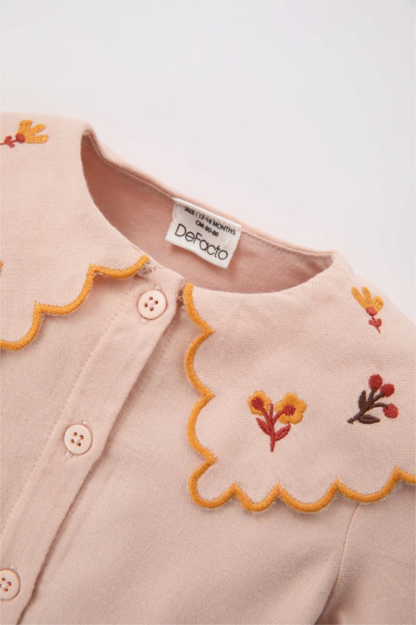 BÉBÉ FILLE Beige Chemise coupe régulière à Manches Longues