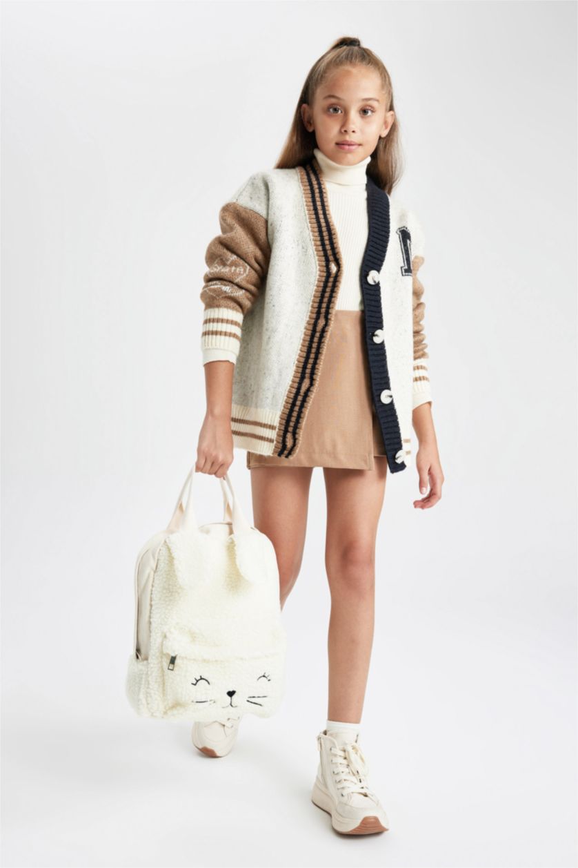 GIRLS & TEENS Beige Girl Plush Backpack