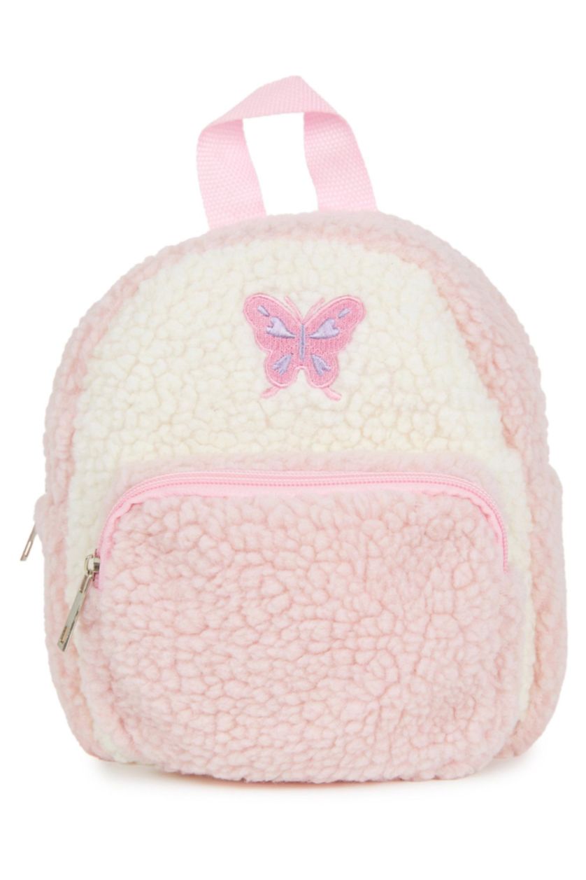 بناتي زهري شنطة ظهر فرو بناتي