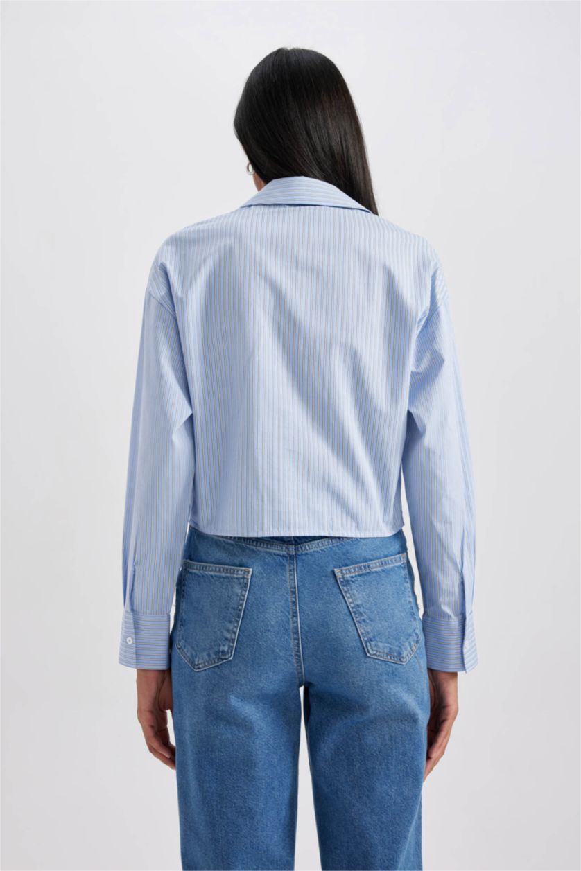 Әйелдерге Көк ұзын бұлшықет пішімі Ұзын жеңді көйлек