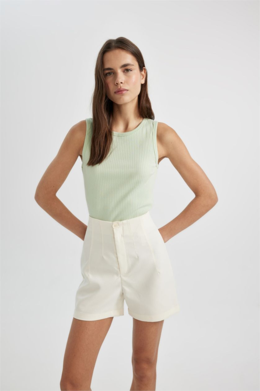 نساء نعناع تانك توب مضلع سليم فيت برقبة رسن