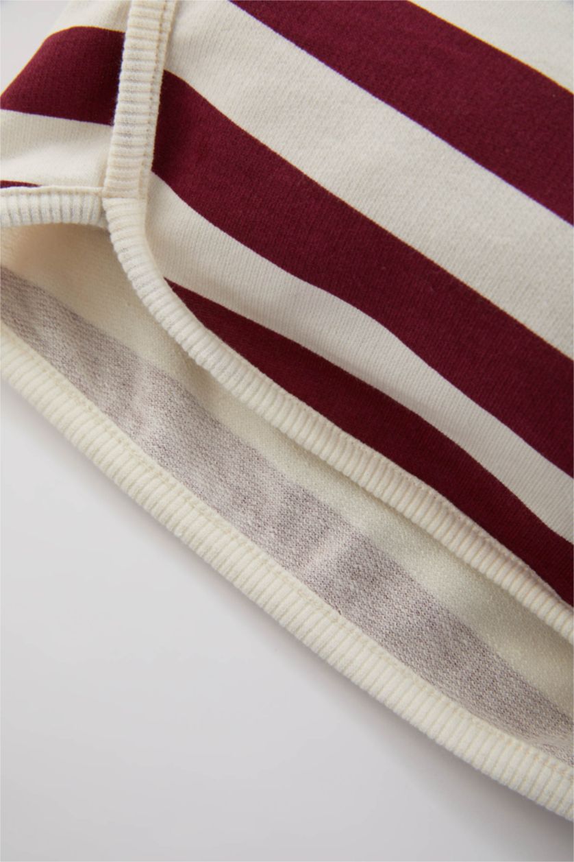 طفلة صغيرة خمري سيت بناتي مخطط مضلع - قطعتين