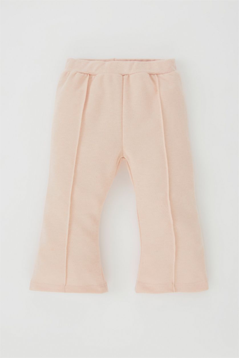 BABY GIRL Dark Pink A Cut Elastic Band Trousers