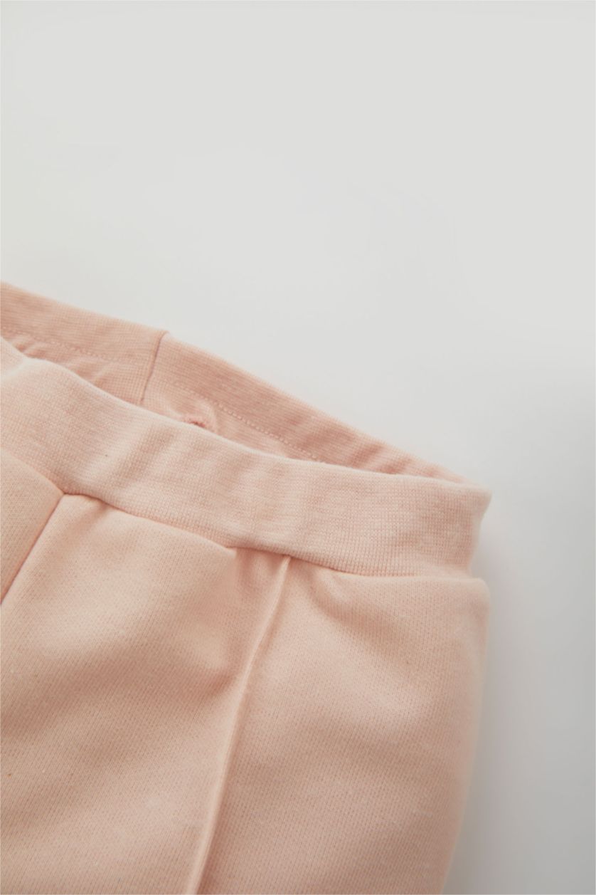 BABY GIRL Dark Pink A Cut Elastic Band Trousers