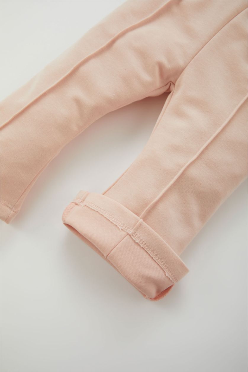 BABY GIRL Dark Pink A Cut Elastic Band Trousers