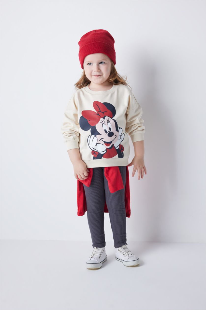 BÉBÉ FILLE Écru BéBé Fille Mickey & Minnie (Standard Characters) Col Ras Du Cou Ensemble En Tricot