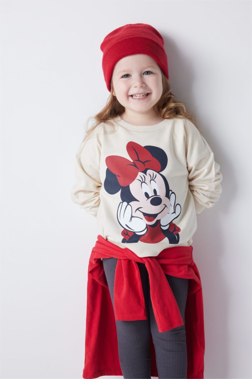 BÉBÉ FILLE Écru BéBé Fille Mickey & Minnie (Standard Characters) Col Ras Du Cou Ensemble En Tricot