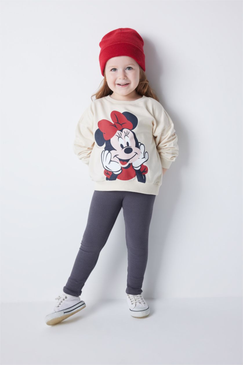 BÉBÉ FILLE Écru BéBé Fille Mickey & Minnie (Standard Characters) Col Ras Du Cou Ensemble En Tricot