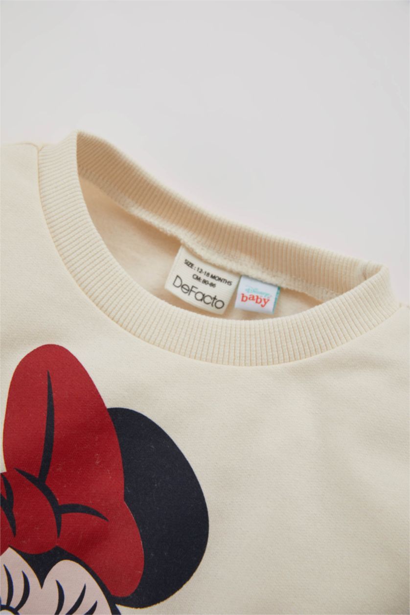 BÉBÉ FILLE Écru BéBé Fille Mickey & Minnie (Standard Characters) Col Ras Du Cou Ensemble En Tricot