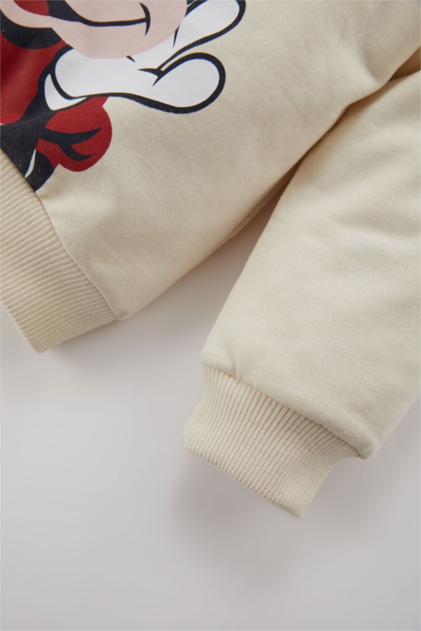 BÉBÉ FILLE Écru BéBé Fille Mickey & Minnie (Standard Characters) Col Ras Du Cou Ensemble En Tricot