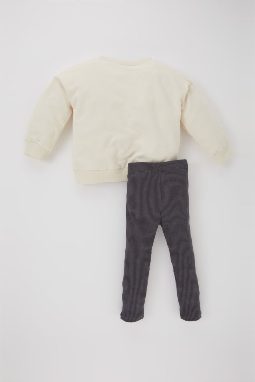 BÉBÉ FILLE Écru BéBé Fille Mickey & Minnie (Standard Characters) Col Ras Du Cou Ensemble En Tricot