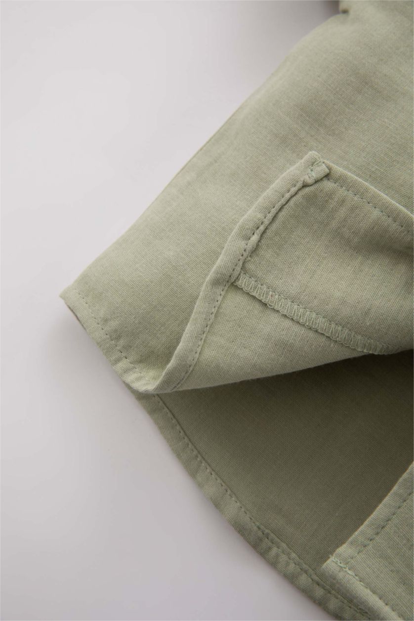 BABY BOY Light Green Baby Boy Muslin Short Sleeve Shirt