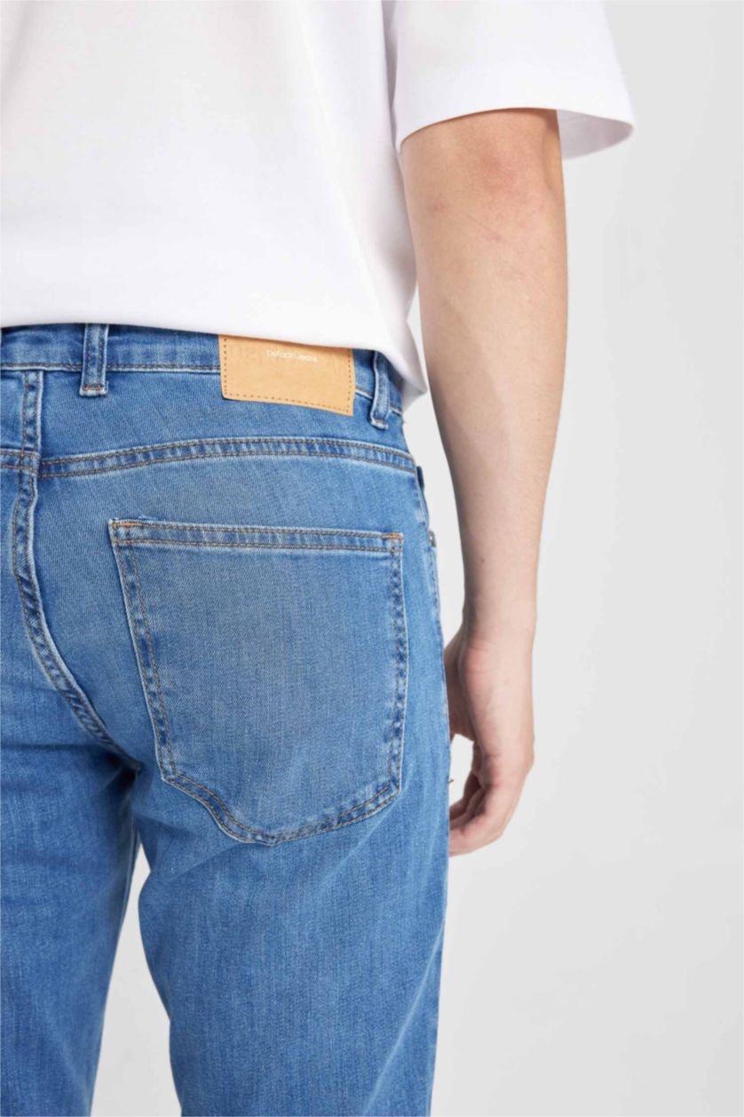 HOMME Bleu Pantalon Jean PEDRO - Coupe slim en jean Ourlet étroit