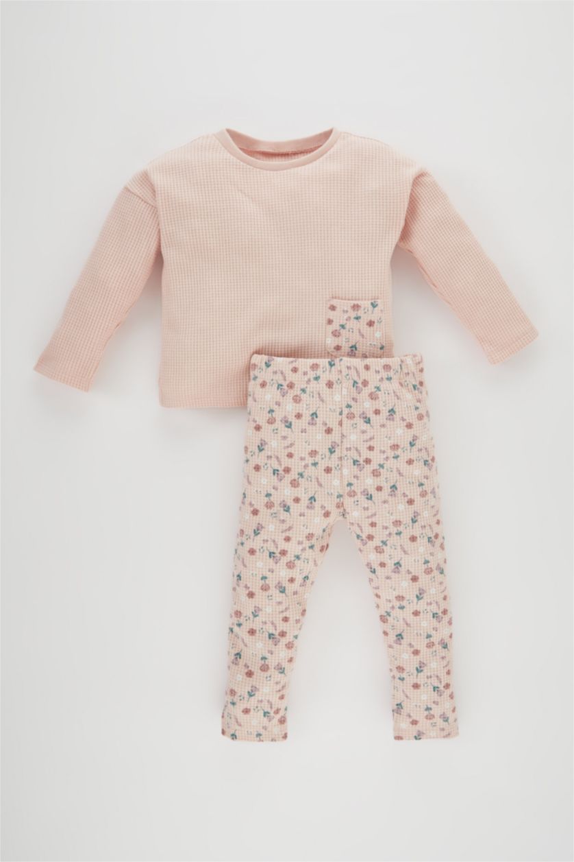 BABY GIRL Rose 2 piece Regular Fit Crew Neck Floral Set