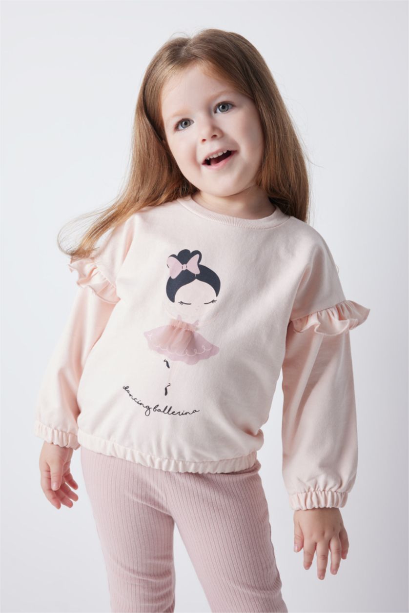 BABY GIRL Light Pink 2 piece Regular Fit Crew Neck Set