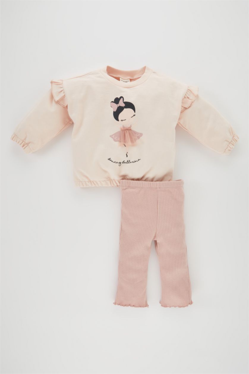 BABY GIRL Light Pink 2 piece Regular Fit Crew Neck Set
