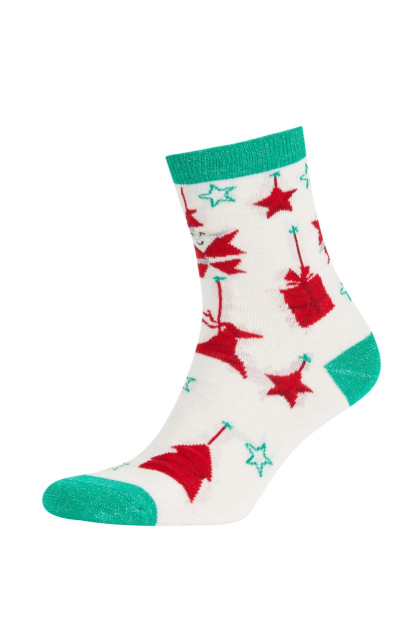 WOMAN MIXED Women Christmas Themed 2 Piece Cotton Long Socks