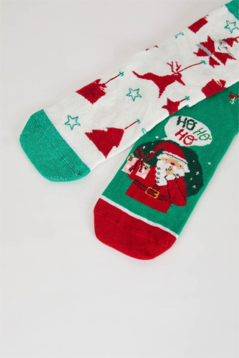 WOMAN MIXED Women Christmas Themed 2 Piece Cotton Long Socks
