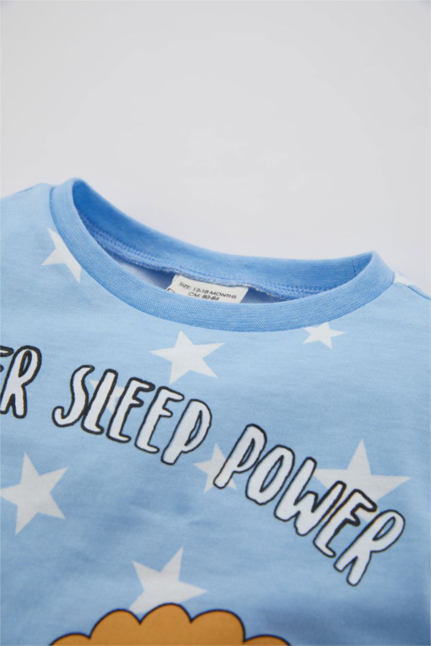 BABY BOY Blue 2 piece Regular Fit Crew Neck Knitted Pyjamas