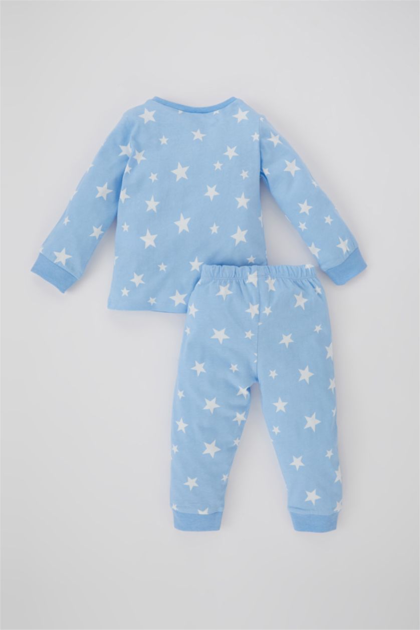 BABY BOY Blue 2 piece Regular Fit Crew Neck Knitted Pyjamas