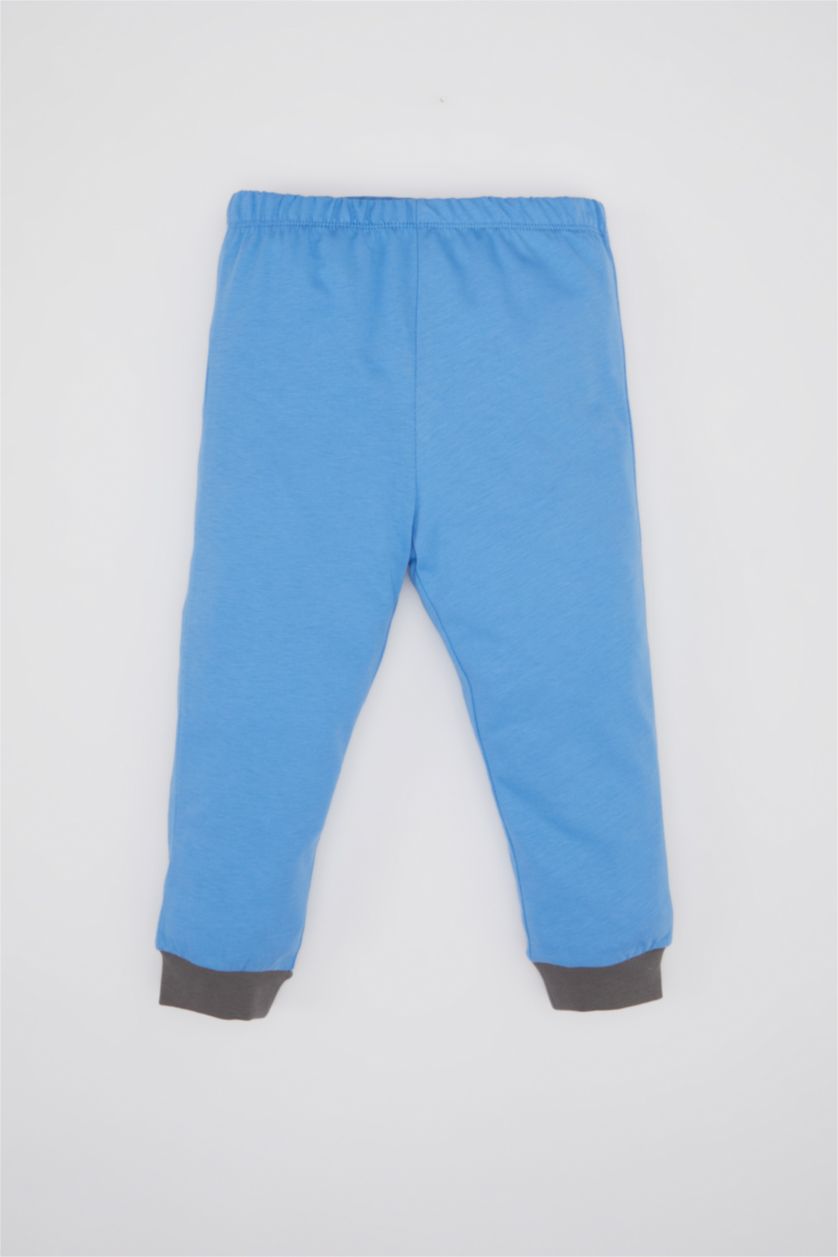 Erkek Bebek Ekru Erkek Bebek Araç Baskılı Uzun Kollu Penye Pijama Takımı