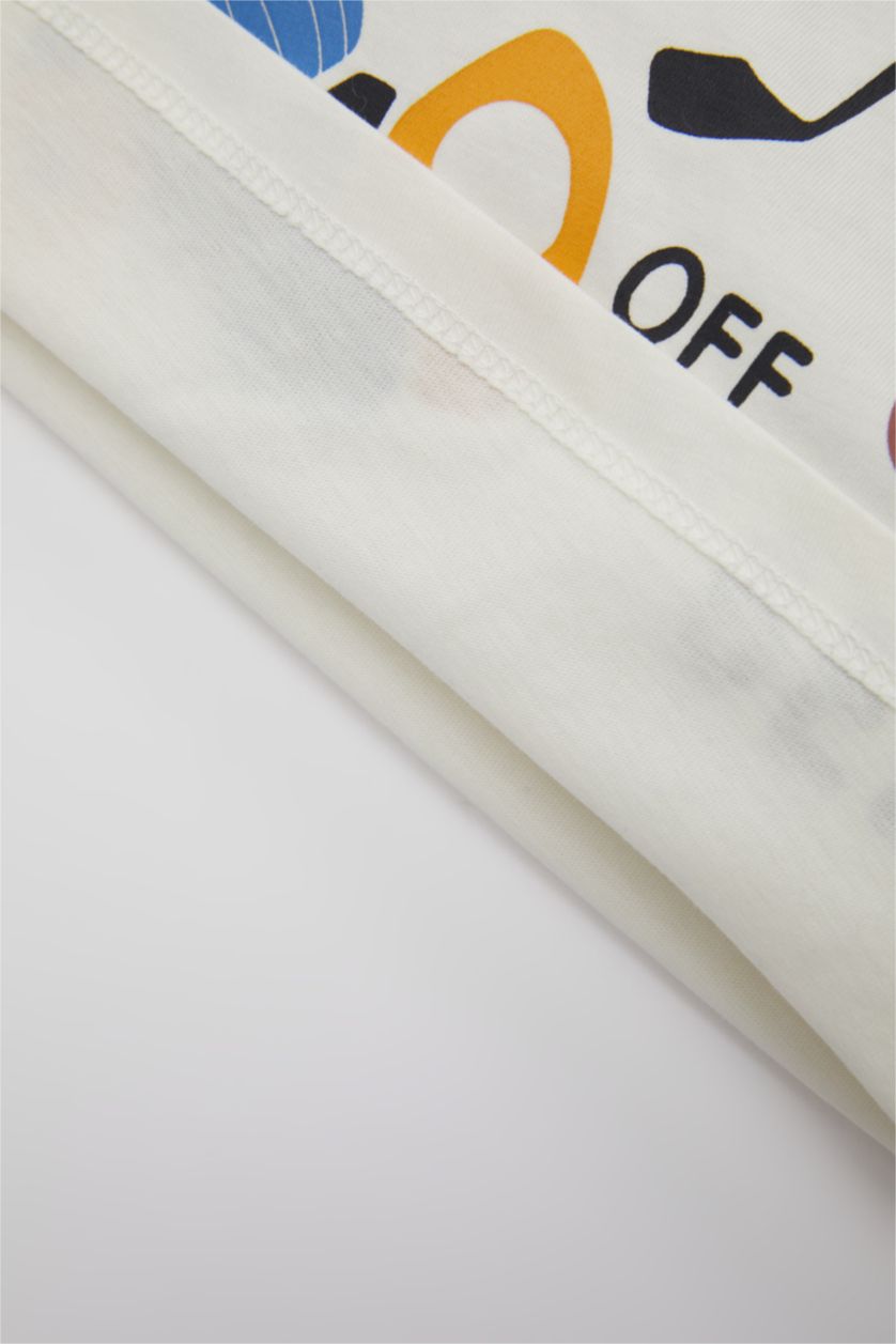 Erkek Bebek Ekru Erkek Bebek Araç Baskılı Uzun Kollu Penye Pijama Takımı