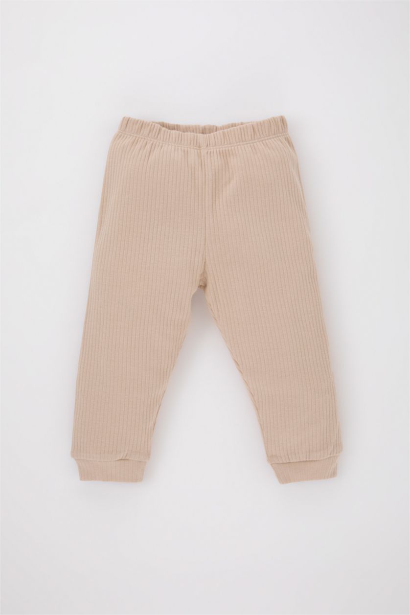 BABY BOY Beige Baby Boy Ribbed 2 Piece Pyjama Sets