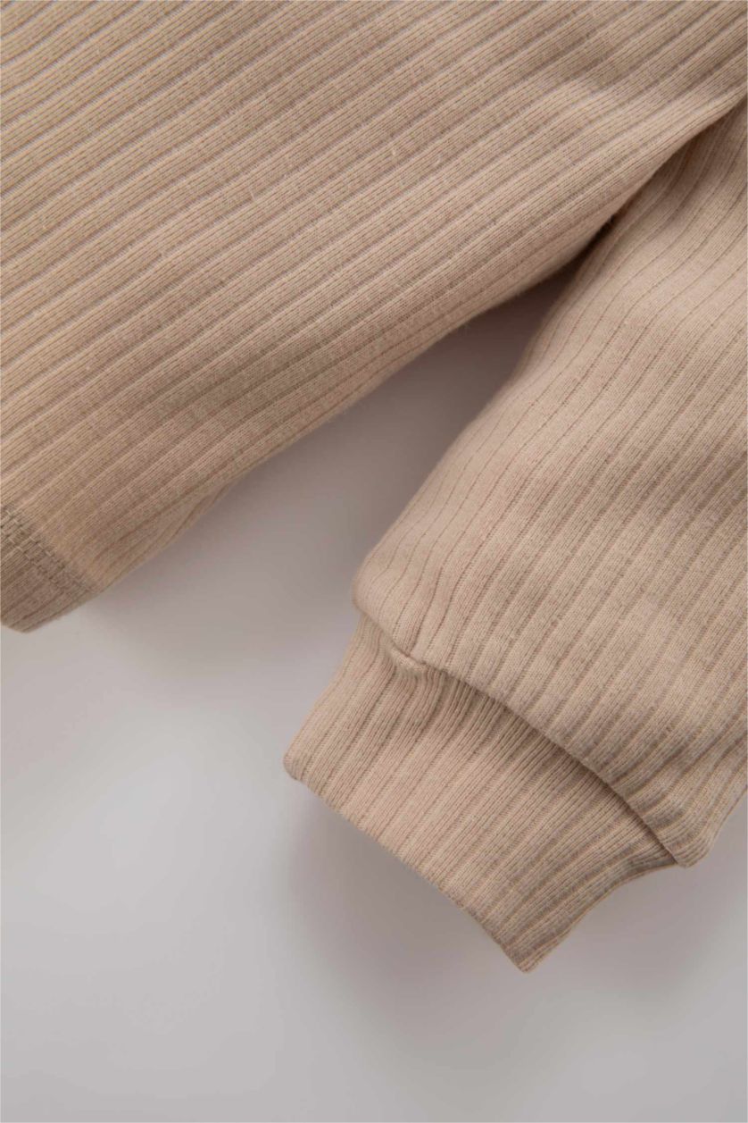 BABY BOY Beige Baby Boy Ribbed 2 Piece Pyjama Sets