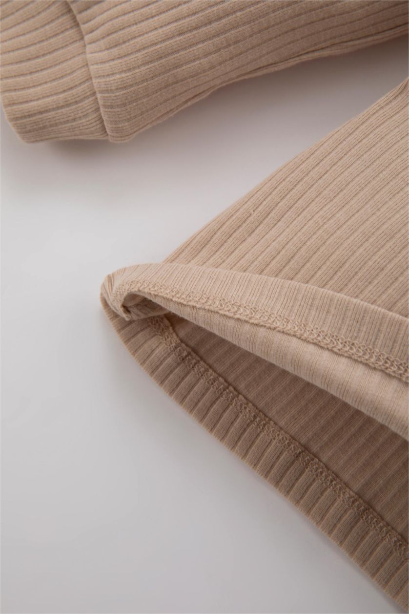 BABY BOY Beige Baby Boy Ribbed 2 Piece Pyjama Sets