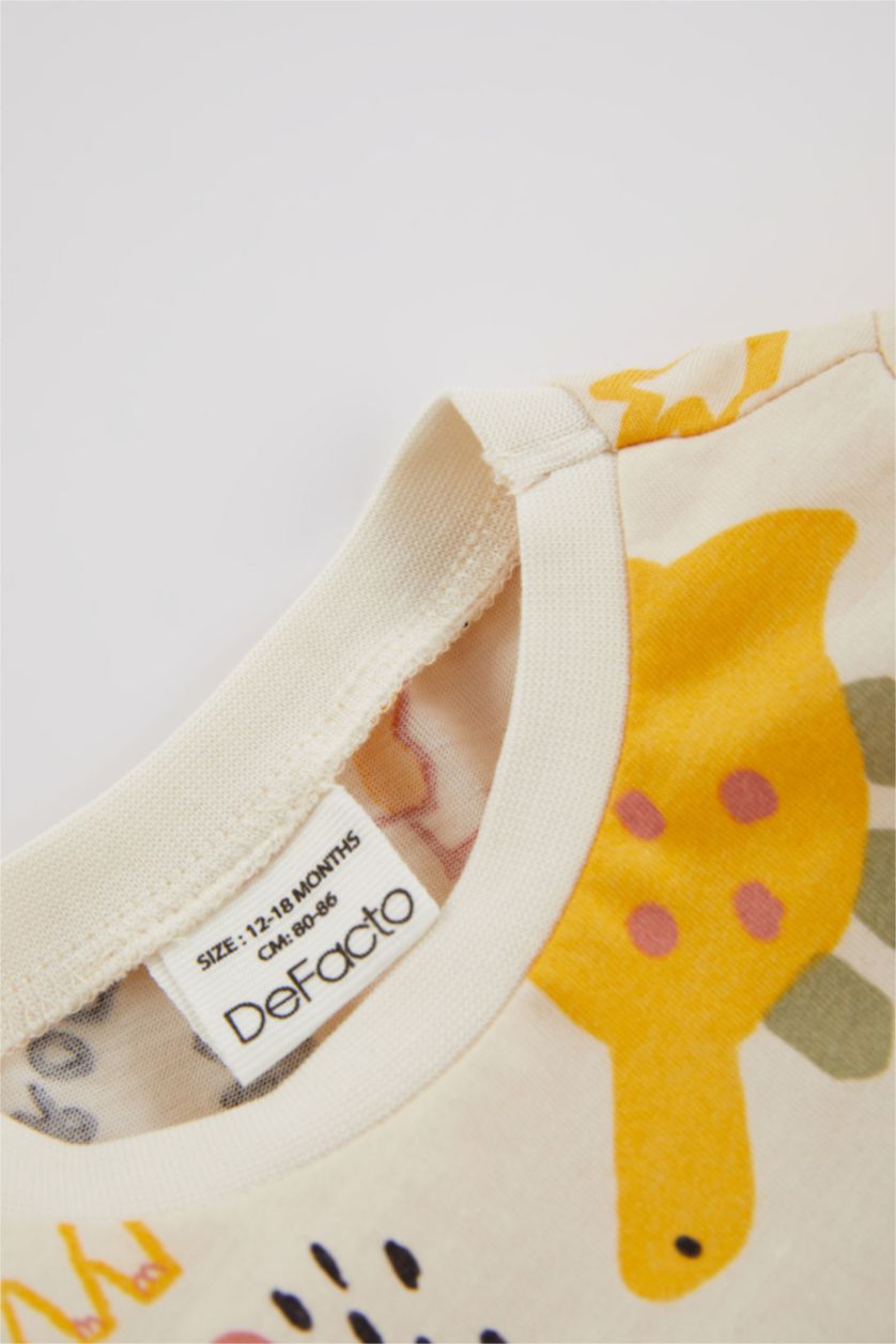 BÉBÉ GARÇON Beige Clair Pyjamas En Tricot Col Ras Du Cou Dinosaure Manche Longue 4 BéBé Garçon