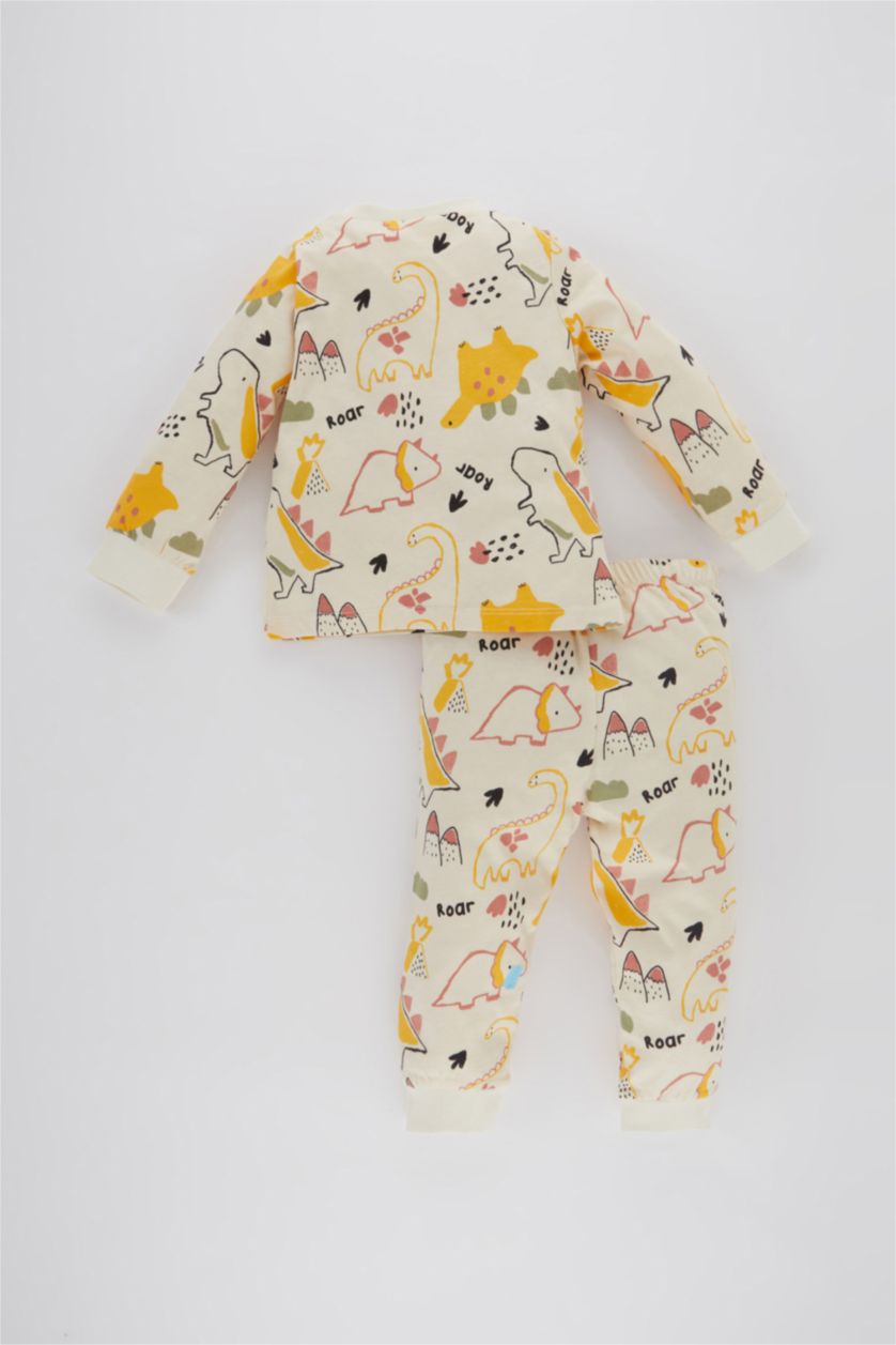 BÉBÉ GARÇON Beige Clair Pyjamas En Tricot Col Ras Du Cou Dinosaure Manche Longue 4 BéBé Garçon