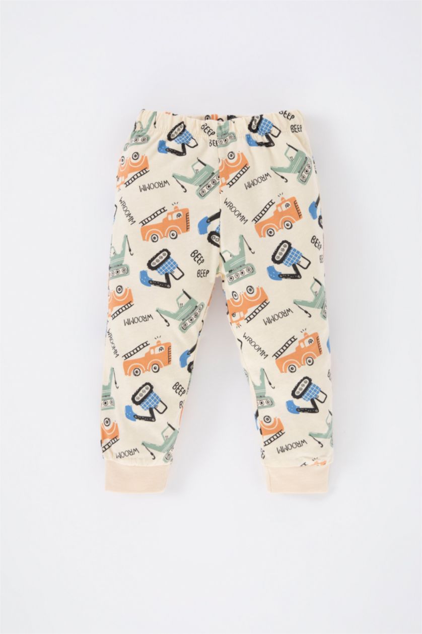 BABY BOY Light Stone 4 piece Regular Fit Crew Neck Knitted Pyjamas