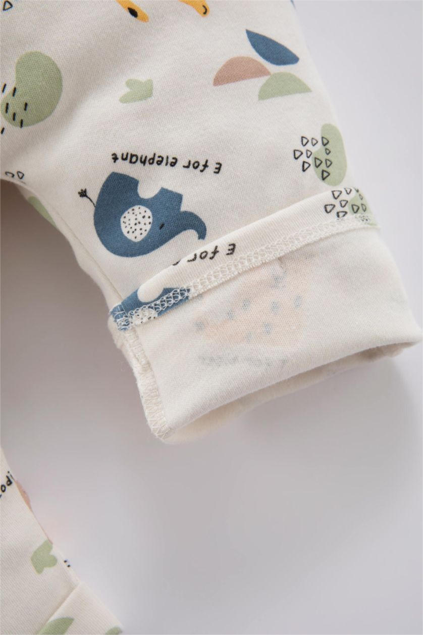 BABY BOY Light Stone 4 piece Regular Fit Crew Neck Knitted Pyjamas