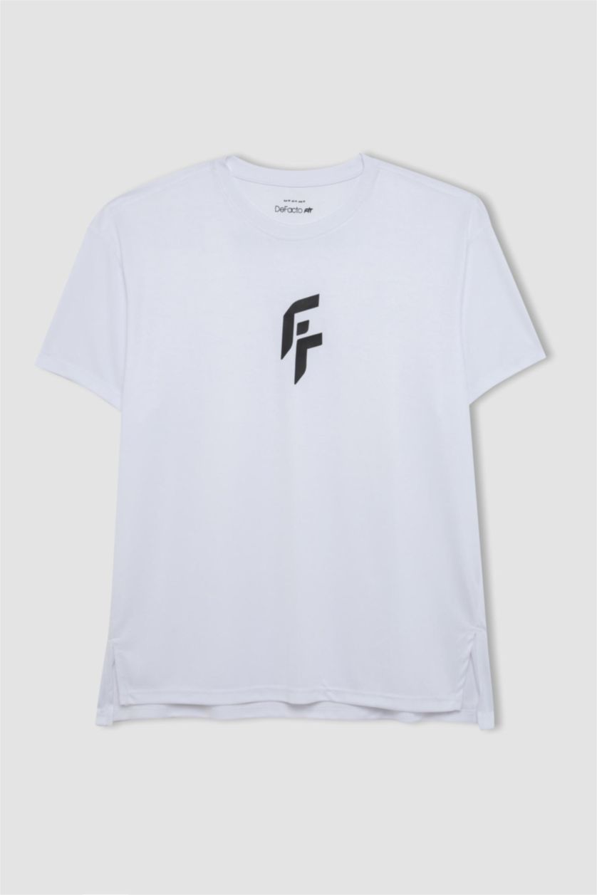 نساء أبيض تيشيرت رياضي قصة عادية قماش سميك